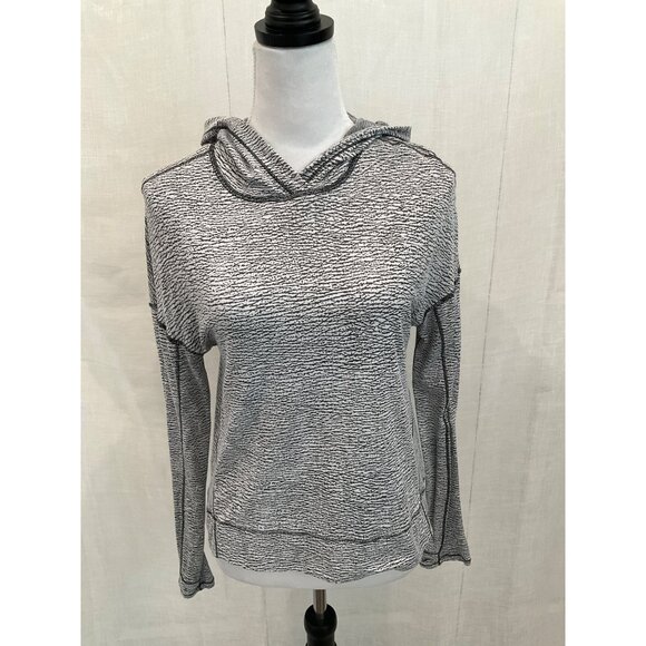 Lululemon Squad Goals Hoodie Sheer Luon Pebble Jacquard White Black 6 - Picture 5 of 8